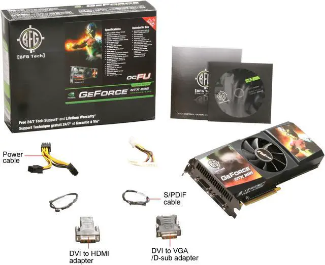 Alt view image 6 of 6 - BFG Tech GeForce GTX 295 1792MB GDDR3 PCI Express 2.0 x16 SLI Support Graphics Card BFGEGTX2951792OCFUBE