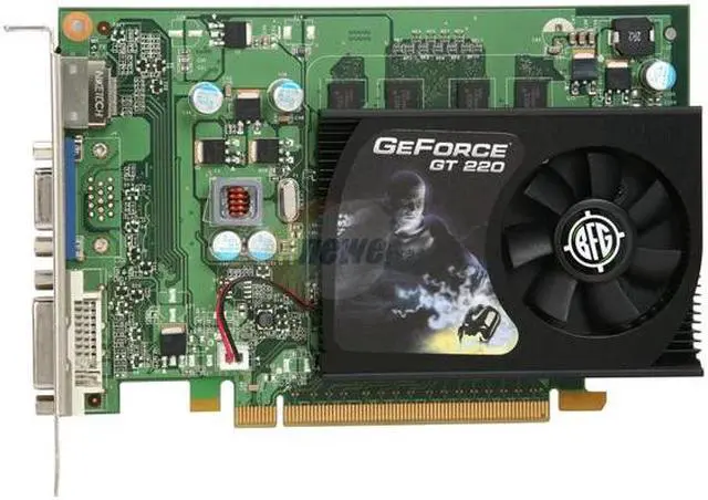Alt view image 3 of 5 - BFG Tech GeForce GT 220 1GB DDR2 PCI Express 2.0 x16 Graphics Card BFGEGT2201024D2BE