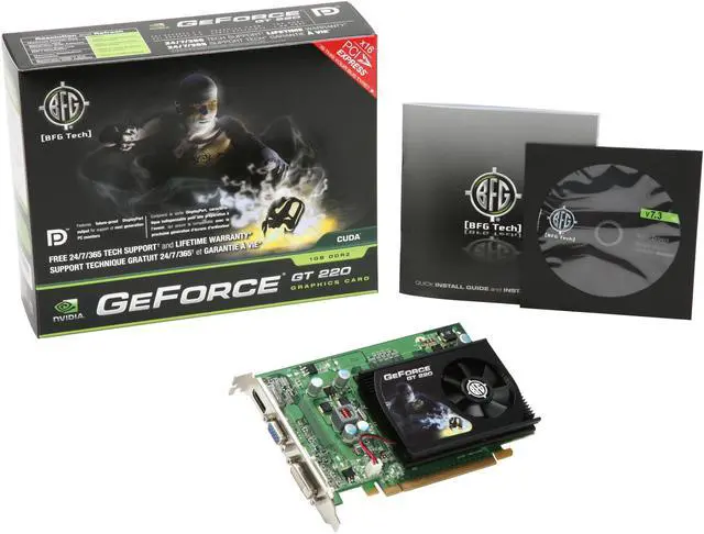 Alt view image 5 of 5 - BFG Tech GeForce GT 220 1GB DDR2 PCI Express 2.0 x16 Graphics Card BFGEGT2201024D2BE
