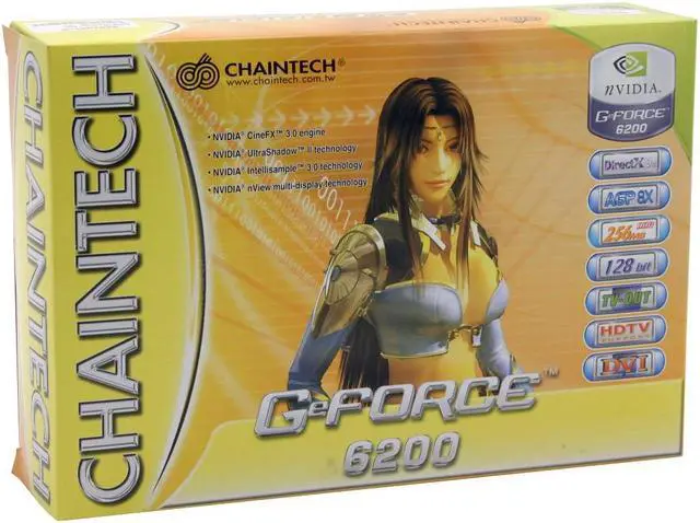 Alt view image 5 of 5 - CHAINTECH GeForce 6200 256MB DDR AGP 4X/8X Graphics Card SA6200-256MB
