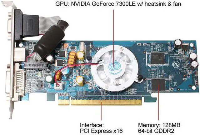 Alt view image 3 of 8 - CHAINTECH GeForce 7300LE 128MB GDDR2 PCI Express x16 Low Profile Graphics Card GSV73LE