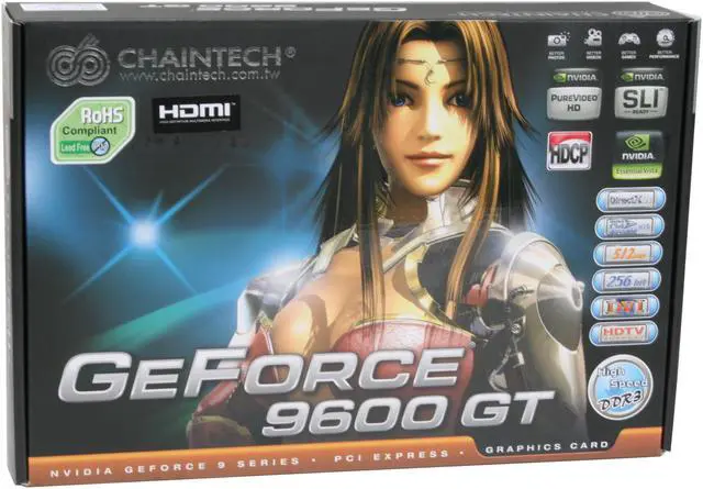 Alt view image 8 of 8 - CHAINTECH GeForce 9600 GT 512MB GDDR3 PCI Express 2.0 x16 SLI Support Graphics Card GSE96GT