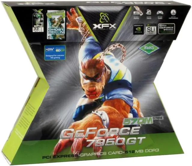 Alt view image 8 of 8 - XFX GeForce 7950GT 512MB GDDR3 PCI Express x16 SLI Support Graphics Card PVT71JYPE7