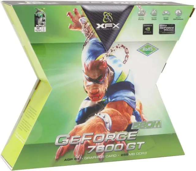 Alt view image 7 of 7 - XFX GeForce 7600GT 256MB GDDR3 AGP 4X/8X Graphics Card PVT73AUDE7