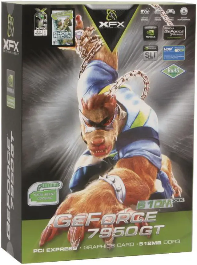 Alt view image 7 of 7 - XFX GeForce 7950GT 512MB GDDR3 PCI Express x16 SLI Support Graphics Card PVT71JYHD9