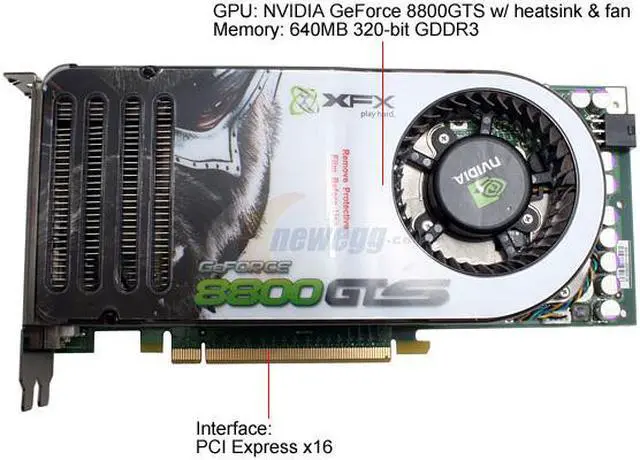 Alt view image 3 of 8 - XFX PVT80GTHD4 GeForce 8800GTS 640MB 320-bit GDDR3 PCI Express x16 HDCP Ready SLI Supported Video Card