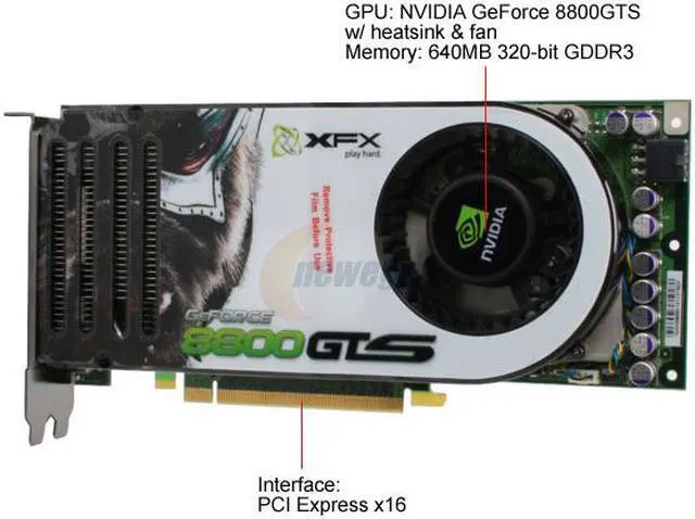 Alt view image 3 of 6 - XFX PVT80GTHE4 GeForce 8800GTS 640MB 320-bit GDDR3 PCI Express x16 HDCP Ready SLI Supported Video Card