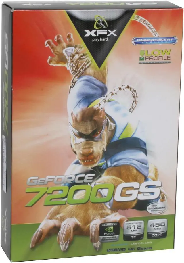 Alt view image 6 of 6 - XFX GeForce 7200GS 512MB (256MB on board) GDDR2 PCI Express x16 Low Profile Ready Graphics Card PVT72SWANG