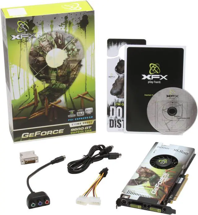 Alt view image 2 of 2 - XFX GeForce 9600 GT 512MB GDDR3 PCI Express 2.0 x16 SLI Support Graphics Card PVT96GYDF4