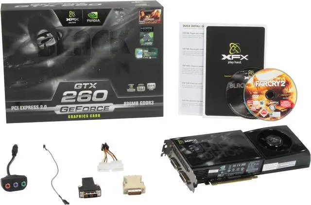 Alt view image 6 of 6 - XFX GX260NADBF GeForce GTX 260 Black Edition Core 216 896MB 448-bit GDDR3 PCI Express 2.0 x16 HDCP Ready SLI Supported Video Card