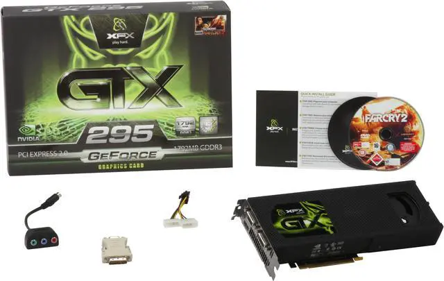 Alt view image 6 of 6 - XFX GeForce GTX 295 1792MB GDDR3 PCI Express 2.0 x16 SLI Support Graphics Card GX295NHHFF