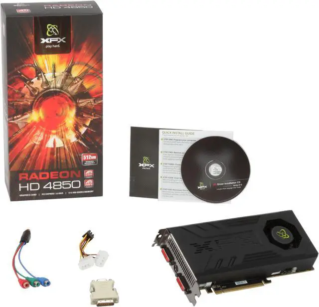 Alt view image 6 of 6 - XFX Radeon HD 4850 512MB GDDR3 PCI Express 2.0 x16 CrossFireX Support Graphics Card HD-485X-YDFC