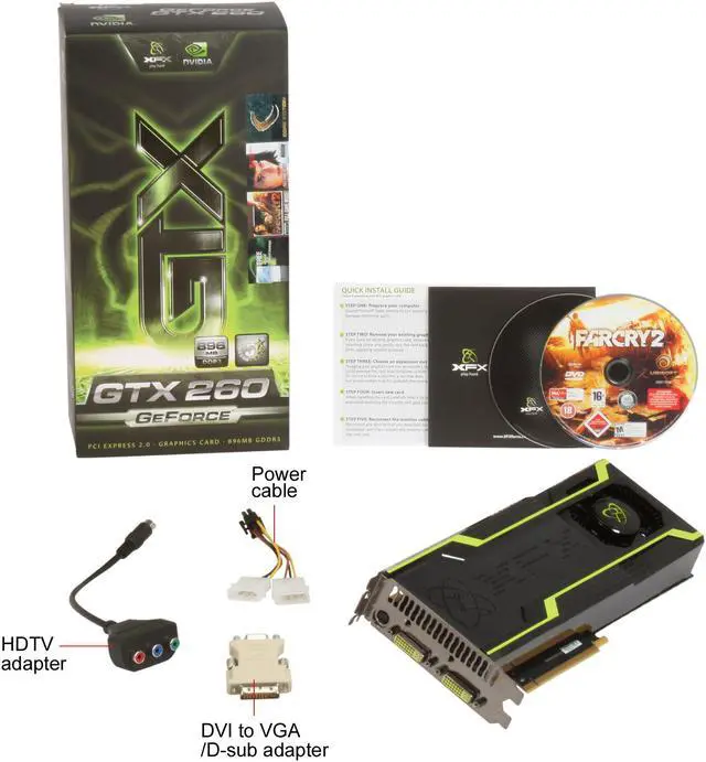 Alt view image 6 of 6 - XFX GX260XADJF GeForce GTX 260 Core Edition Core 216 896MB 448-bit GDDR3 PCI Express 2.0 x16 HDCP Ready SLI Supported Video Card