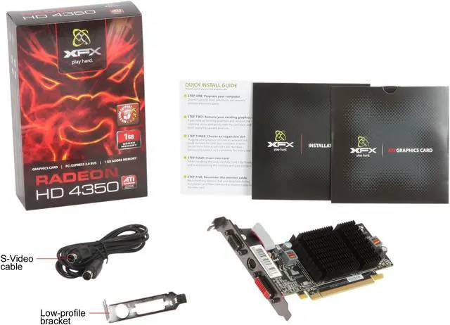 Alt view image 5 of 5 - XFX Radeon HD 4350 1GB DDR2 PCI Express 2.0 x16 CrossFireX Support Low Profile Ready Graphics Card HD-435X-ZAH2
