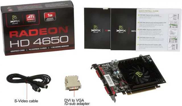 Alt view image 5 of 5 - XFX Radeon HD 4650 1GB DDR2 PCI Express 2.0 x16 Graphics Card HD-465X-ZDF2