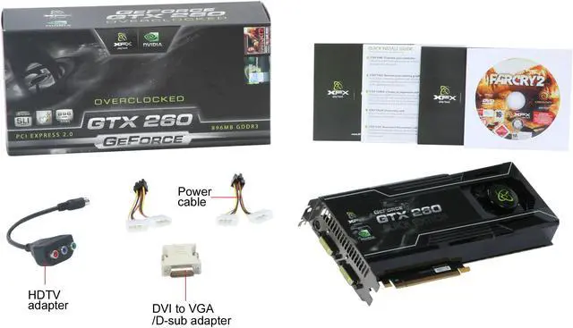 Alt view image 6 of 6 - XFX GeForce GTX 260 896MB DDR3 PCI Express 2.0 x16 SLI Support Graphics Card GX260XAHBF Black Edition