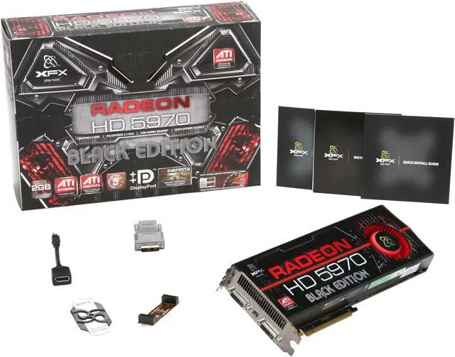 Alt view image 6 of 6 - XFX HD-597A-CNB9 Radeon HD 5970 Black Edition 2GB 512 (256 x 2)-bit GDDR5 PCI Express 2.1 x16 HDCP Ready CrossFireX Support Video Card