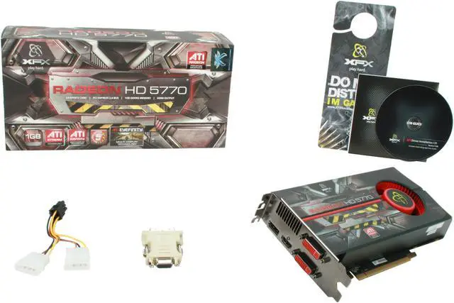 Alt view image 6 of 6 - XFX HD-577A-ZNEC Radeon HD 5770 XTreme Edition 1GB 128-bit GDDR5 PCI Express 2.0 x16 HDCP Ready CrossFireX Support Video Card