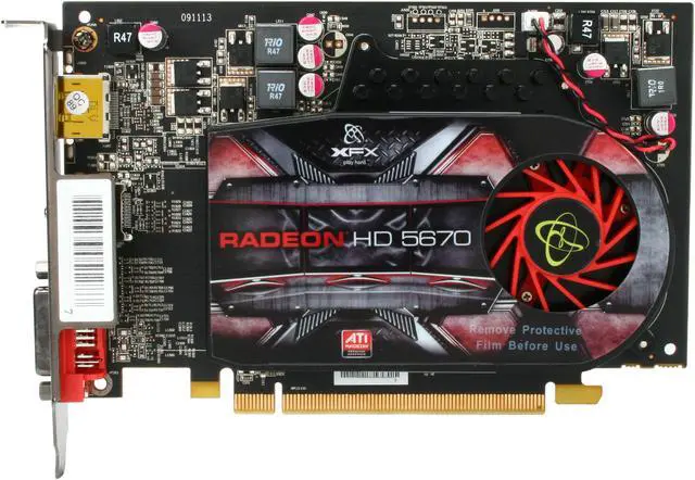 Alt view image 3 of 5 - XFX Radeon HD 5670 (Redwood) 512MB DDR5 PCI Express 2.1 x16 CrossFireX Support Graphics Card HD-567X-YNFC