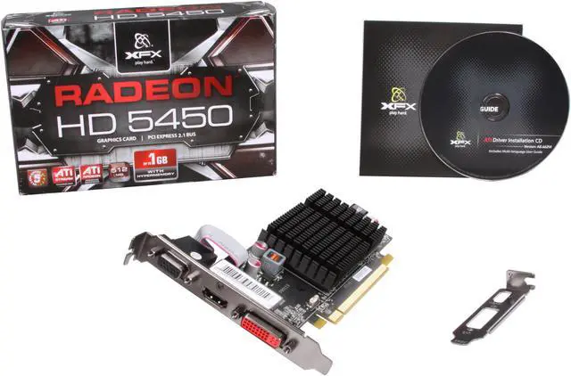 Alt view image 5 of 5 - XFX Radeon HD 5450 (Cedar) 512MB DDR2 PCI Express 2.1 x16 Low Profile Ready Graphics Card HD-545X-YNH2