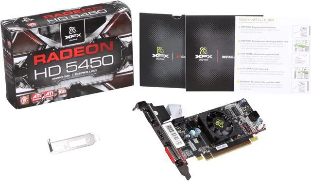 Alt view image 5 of 5 - XFX Radeon HD 5450 (Cedar) 1GB DDR3 PCI Express 2.1 x16 Low Profile Ready Graphics Card HD-545X-ZHF2