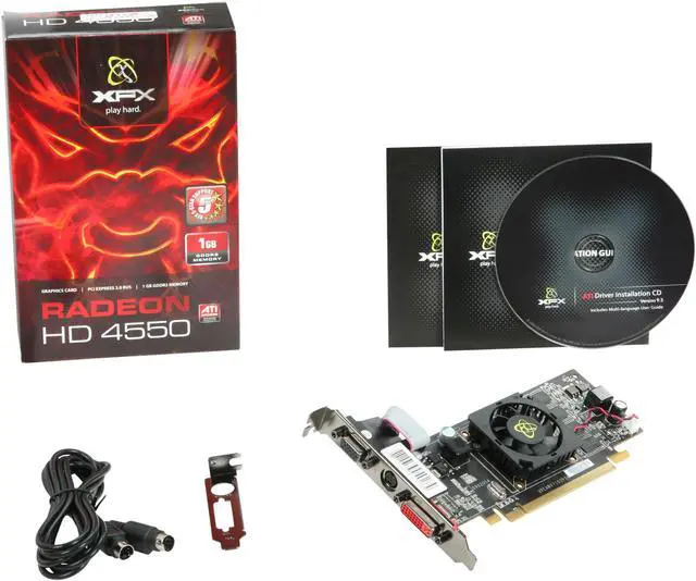 Alt view image 5 of 5 - XFX Radeon HD 4550 1GB DDR2 PCI Express 2.0 x16 Low Profile Ready Graphics Card HD-455X-ZAF2