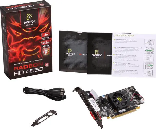 Alt view image 5 of 5 - XFX Radeon HD 4550 512MB DDR2 PCI Express 2.0 x16 Low Profile Ready Graphics Card HD-455X-YAF2