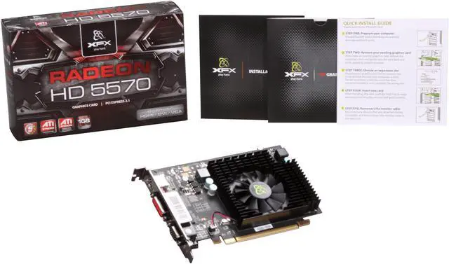 Alt view image 5 of 5 - XFX Radeon HD 5570 1GB DDR2 PCI Express 2.1 x16 Graphics Card HD-557X-ZHF2