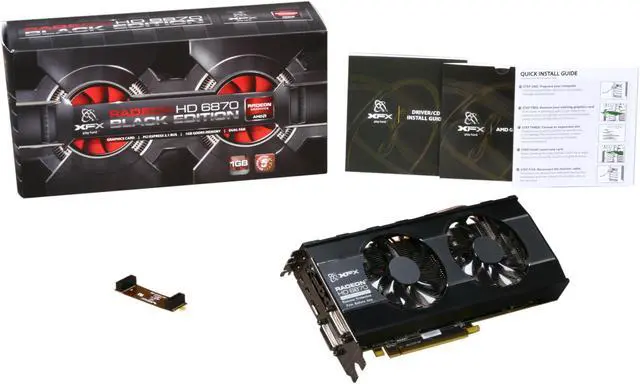 Alt view image 6 of 6 - XFX Black Radeon HD 6870 1GB GDDR5 PCI Express 2.1 x16 CrossFireX Support Graphics Card HD-687A-ZDBC