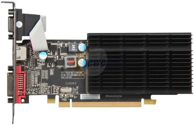 Alt view image 3 of 5 - XFX Radeon HD 6450 1GB DDR3 PCI Express 2.1 x16 Low Profile Ready Graphics Card HD-645X-ZNH2