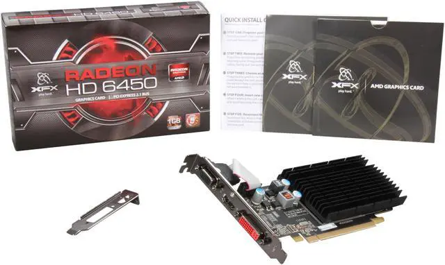 Alt view image 5 of 5 - XFX Radeon HD 6450 1GB DDR3 PCI Express 2.1 x16 Low Profile Ready Graphics Card HD-645X-ZNH2
