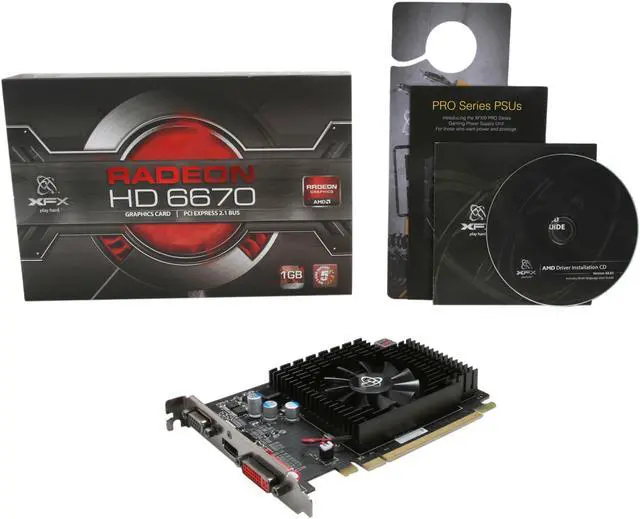 Alt view image 5 of 5 - XFX Radeon HD 6670 1GB DDR3 PCI Express 2.1 x16 Graphics Card HD-667X-ZHF3