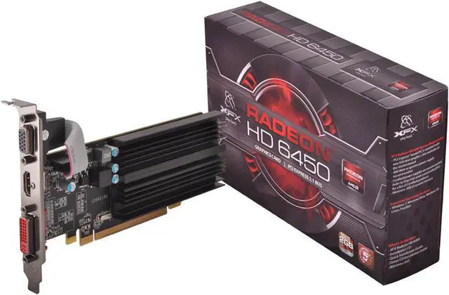 Alt view image 3 of 3 - XFX HD 6000 Radeon HD 6450 1GB DDR3 PCI Express 2.1 x16 Low Profile Ready Graphics Card HD-645X-ZQH2