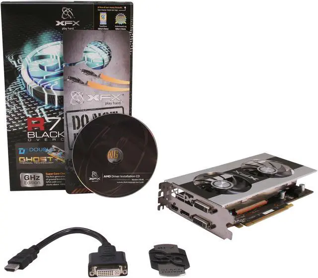 Alt view image 6 of 6 - XFX Double D Black Edition Radeon HD 7770 1GB GDDR5 PCI Express 3.0 x16 CrossFireX Support Graphics Card FX-777A-ZDB4