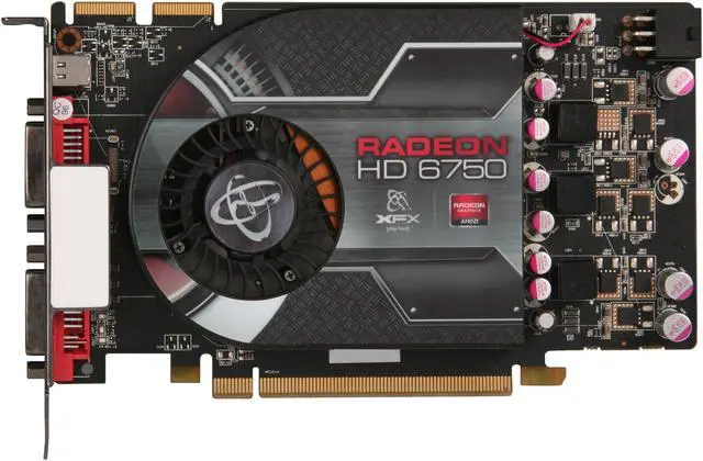 Alt view image 3 of 6 - XFX Radeon HD 6750 1GB GDDR5 PCI Express 2.1 x16 Graphics Card HD-675X-ZDFC