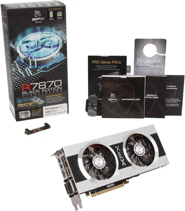 Alt view image 6 of 6 - XFX Double D FX-787A-CDBC Radeon HD 7870 GHz Edition Black Edition 2GB 256-bit GDDR5 PCI Express 3.0 x16 HDCP Ready CrossFireX Support Video Card