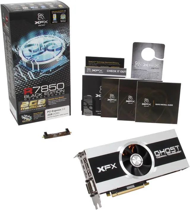 Alt view image 6 of 6 - XFX FX-785A-CNBC Radeon HD 7850 Black Edition 2GB 256-bit GDDR5 PCI Express 3.0 x16 HDCP Ready CrossFireX Support Video Card