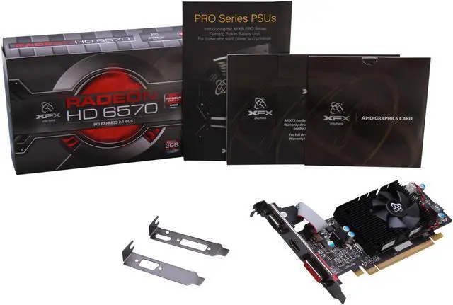 Alt view image 5 of 5 - XFX Radeon HD 6570 2GB DDR3 PCI Express 2.1 Low Profile Ready Graphics Card HD-657X-CLF2