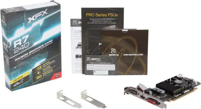Alt view image 6 of 5 - XFX Radeon R7 240 2GB DDR3 PCI Express 3.0 Low Profile Ready Graphics Card R7-240A-CLF2