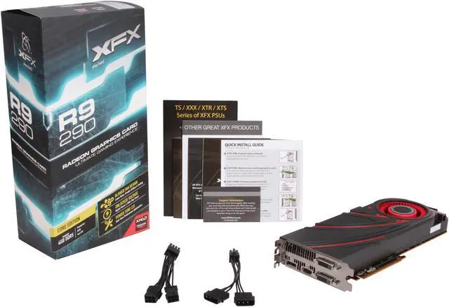 Alt view image 6 of 6 - XFX Radeon R9 290 4GB GDDR5 CrossFireX Support Graphics Card R9290AENFC