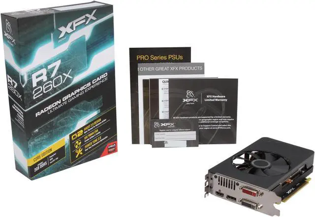 Alt view image 6 of 6 - XFX R7-260X-CNF4 Core Edition Radeon R7 260X 2GB 128-bit GDDR5 PCI Express 3.0 CrossFireX Support Video Card