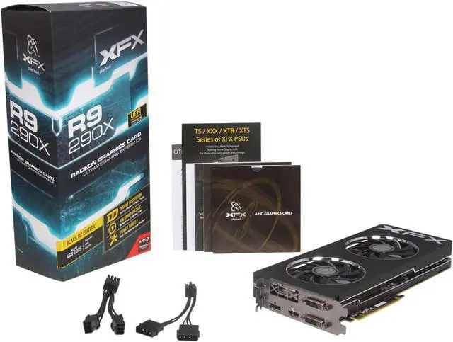 Alt view image 7 of 6 - XFX Black Edition Double Dissipation Radeon R9 290X 4GB GDDR5 PCI Express 3.0 x16 CrossFireX Support Graphics Card R9-290X-EDBD