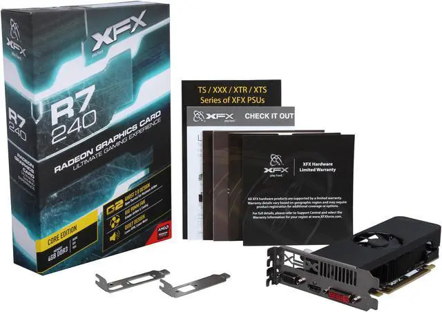 Alt view image 5 of 5 - XFX Core Edition Radeon R7 240 4GB DDR3 PCI Express 3.0 CrossFireX Support Low Profile Ready Graphics Card R7-240A-ELF4