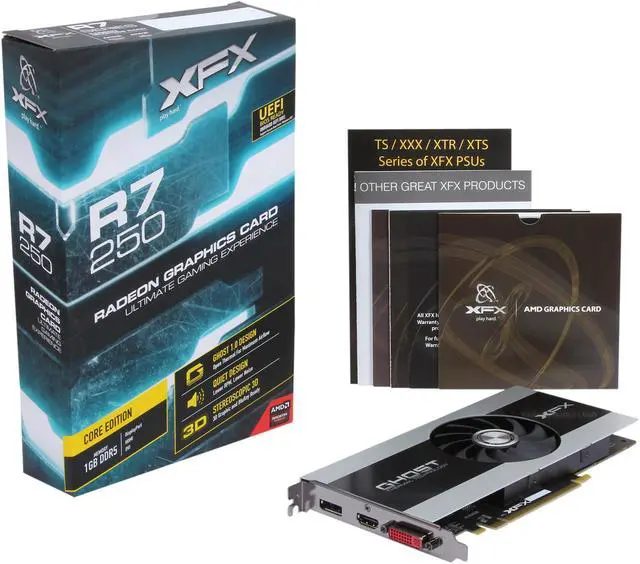 Alt view image 5 of 5 - XFX R7-250E-ZNP4 Radeon R7 250E 1GB 128-Bit GDDR5 PCI Express 3.0 x16 Support 3 Monitors Video Card