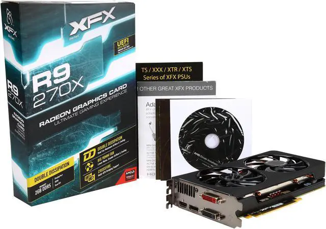 Alt view image 6 of 6 - XFX Radeon R9 270X Graphic Card - 1000 MHz Core - 2GB GDDR5 - PCI Express 3.0 x16, R9270XCDJ4