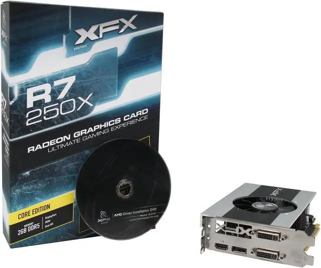 Alt view image 6 of 6 - XFX Core Edition Radeon R7 250X 2GB GDDR5 PCI Express 3.0 CrossFireX Support Graphics Card R7-250X-CNJ4