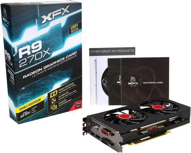 Alt view image 6 of 6 - XFX Radeon R9 270X 4GB DDR5 PCI Express 3.0 x16 CrossFireX Support Plug-in Card Graphics Card R9-270X-EDJ4