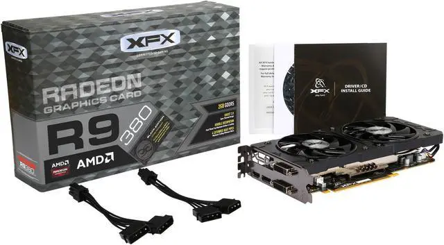 Alt view image 6 of 6 - XFX BLACK Edition Radeon R9 380 2GB GDDR5 PCI Express 3.0 CrossFireX Support Graphics Card R9-380P-2285