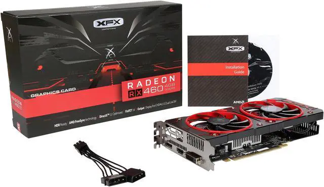 Alt view image 6 of 6 - XFX Radeon RX 460 4GB GDDR5 PCI Express 3.0 CrossFireX Support Graphics Card RX-460P4DFG5