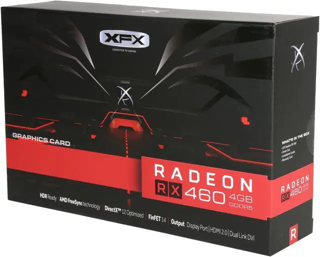 Alt view image 6 of 6 - XFX Radeon RX 460 4GB GDDR5 PCI Express 3.0 CrossFireX Support Graphics Card RX-460P4HFG5